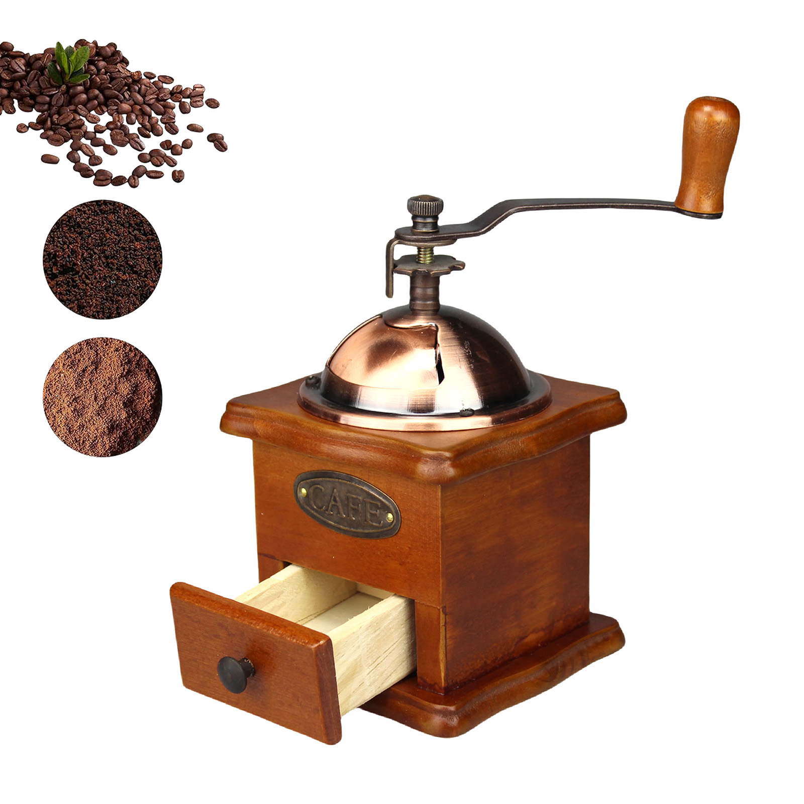 Burr Hand Grinder - Antyczny ręczny młynek do kawy, klasyczny